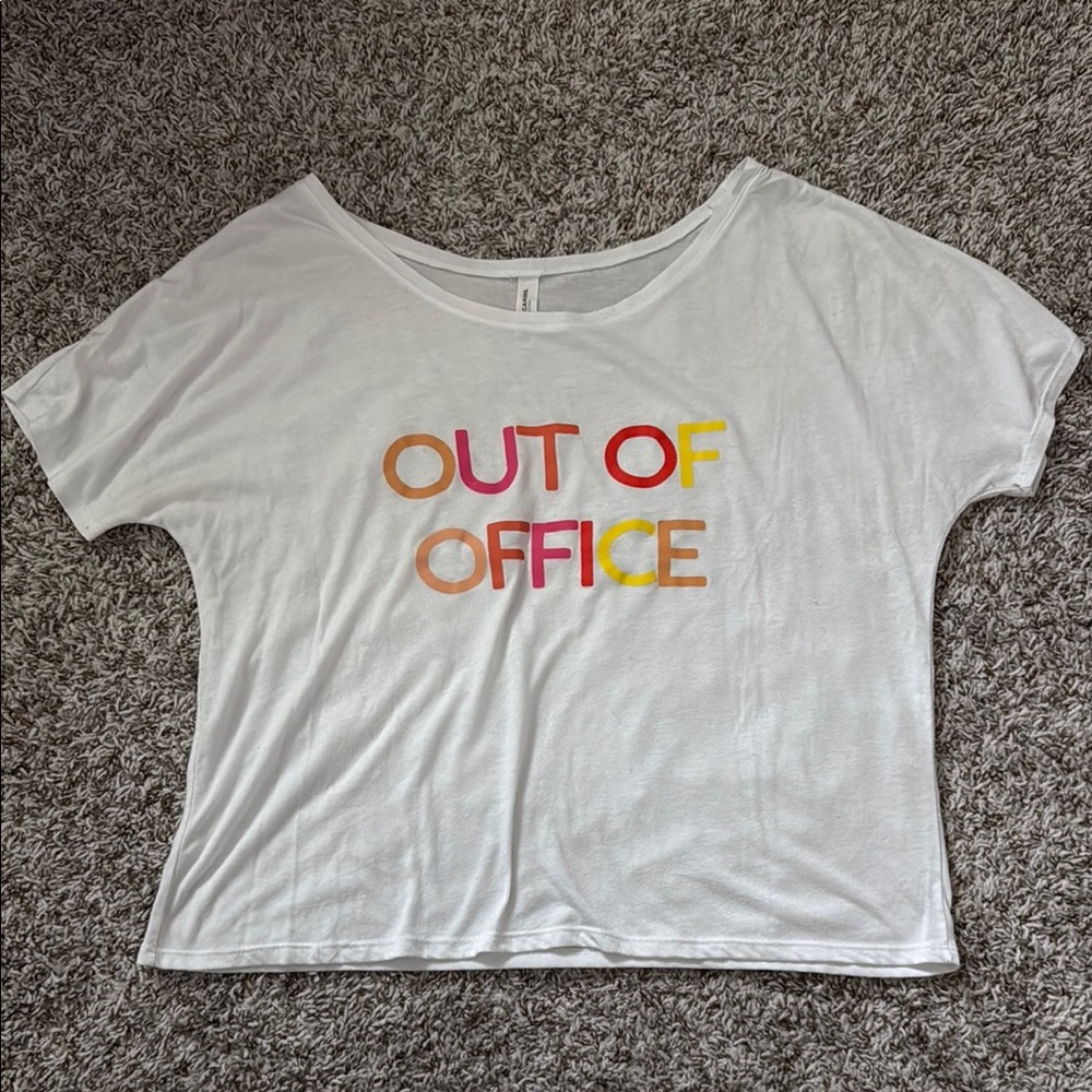 White 'Out of Office' Graphic Tee